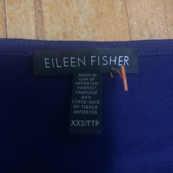 Eileen Fisher Dress Long Sleeve Jersey Pocket Oversized Dress Cobalt Blue XXS - Picture 2 of 7